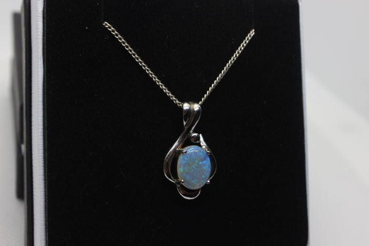 Australian Natural Solid Crystal Opal Pendant Sterling Silver Setting Pendant Australian Opal House 