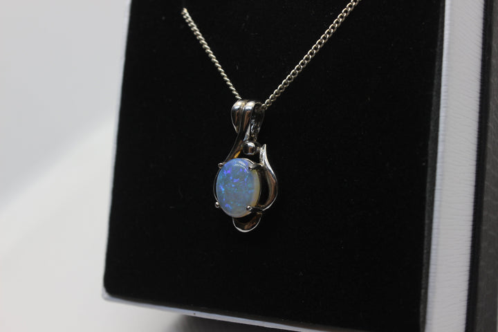 Australian Natural Solid Crystal Opal Pendant Sterling Silver Setting Pendant Australian Opal House 