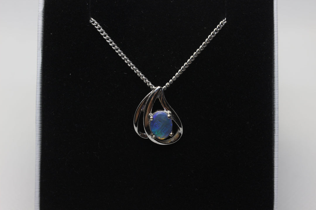 Australian Natural Solid Crystal Opal Pendant Sterling Silver Setting Pendant Australian Opal House 