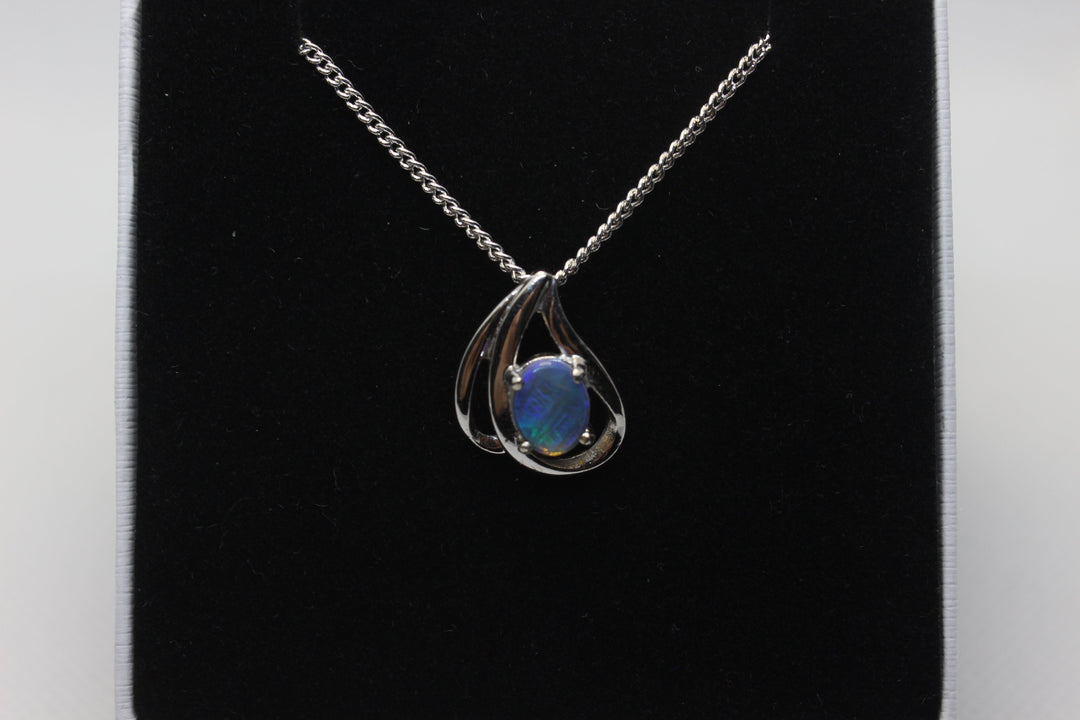 Australian Natural Solid Crystal Opal Pendant Sterling Silver Setting Pendant Australian Opal House 