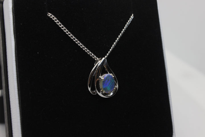 Australian Natural Solid Crystal Opal Pendant Sterling Silver Setting Pendant Australian Opal House 