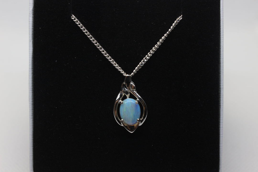 Australian Natural Solid Crystal Opal Pendant Sterling Silver Setting Pendant Australian Opal House 