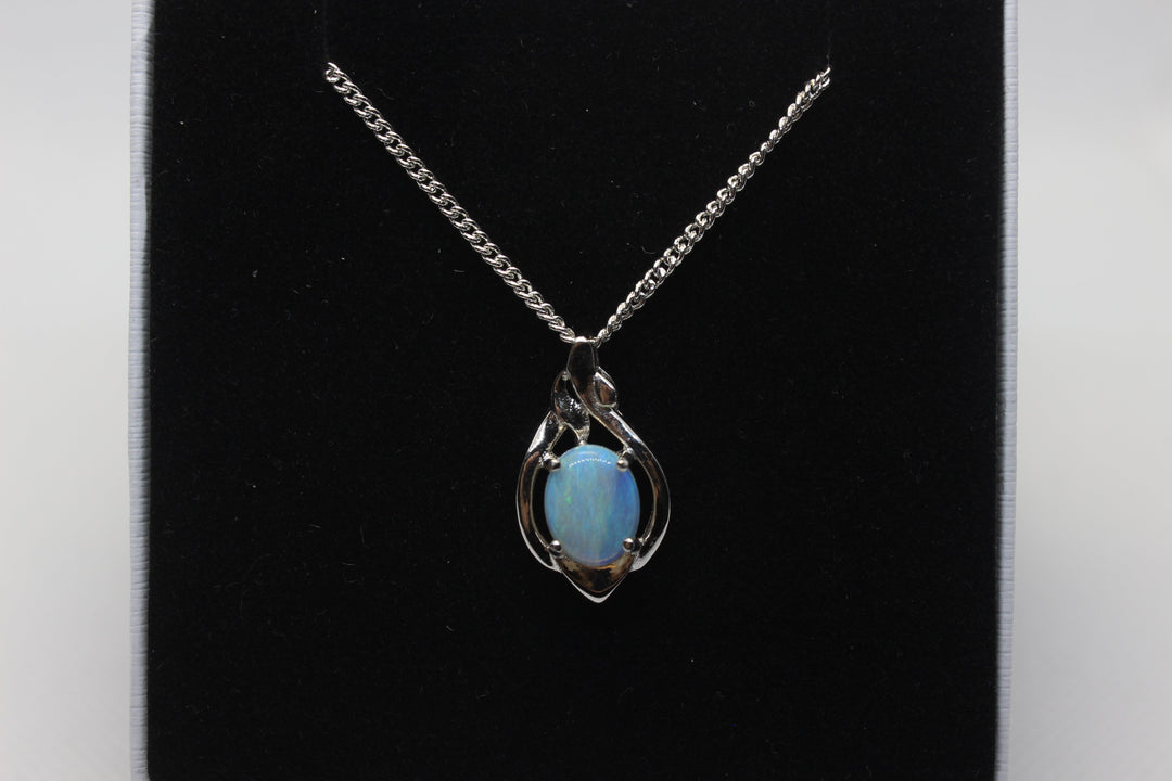 Australian Natural Solid Crystal Opal Pendant Sterling Silver Setting Pendant Australian Opal House 