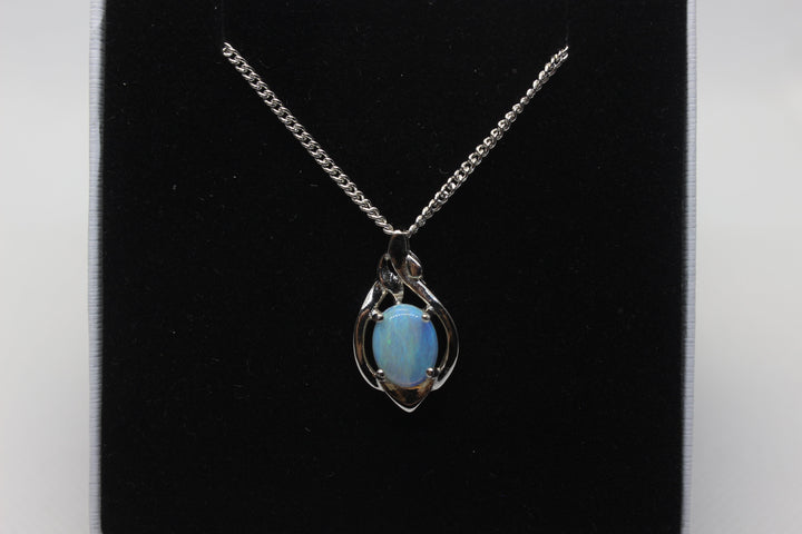 Australian Natural Solid Crystal Opal Pendant Sterling Silver Setting Pendant Australian Opal House 