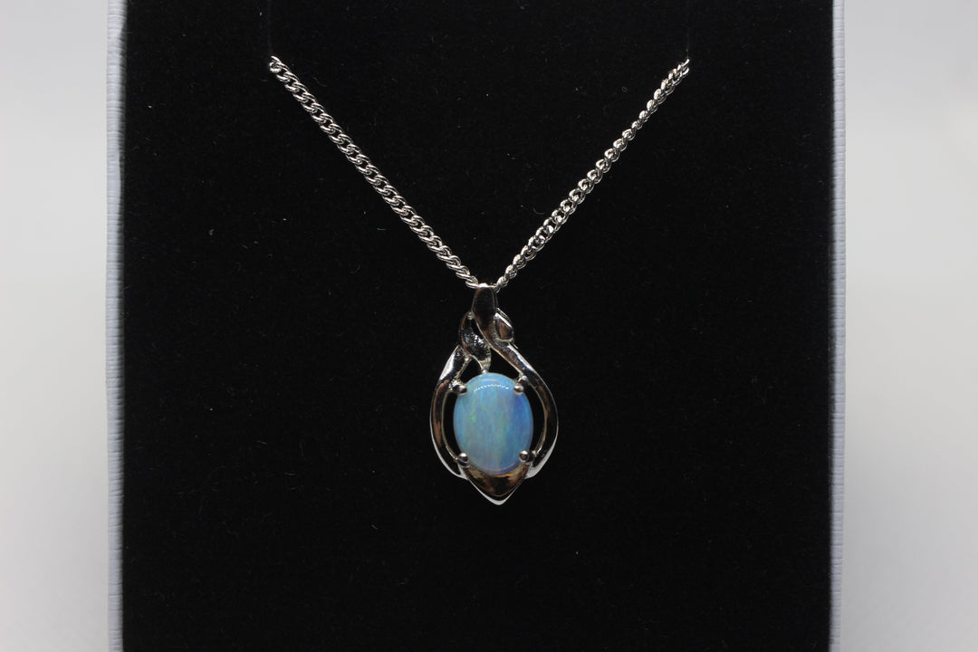 Australian Natural Solid Crystal Opal Pendant Sterling Silver Setting Pendant Australian Opal House 