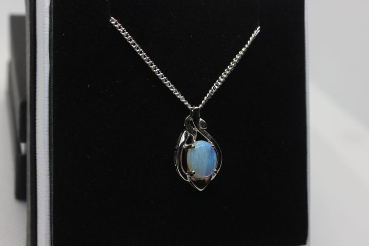 Australian Natural Solid Crystal Opal Pendant Sterling Silver Setting Pendant Australian Opal House 