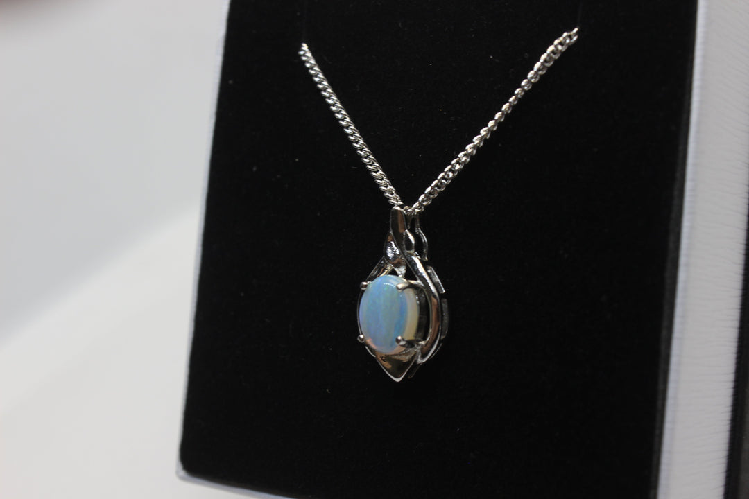 Australian Natural Solid Crystal Opal Pendant Sterling Silver Setting Pendant Australian Opal House 