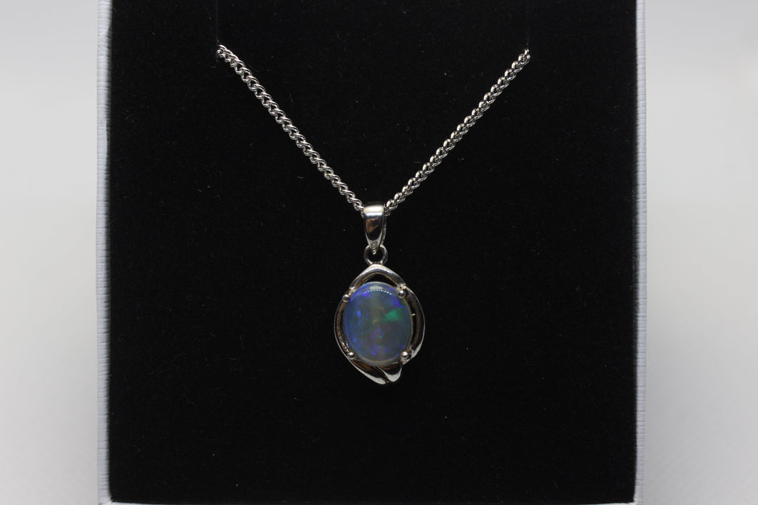 Australian Natural Solid Crystal Opal Pendant Sterling Silver Setting Pendant Australian Opal House 