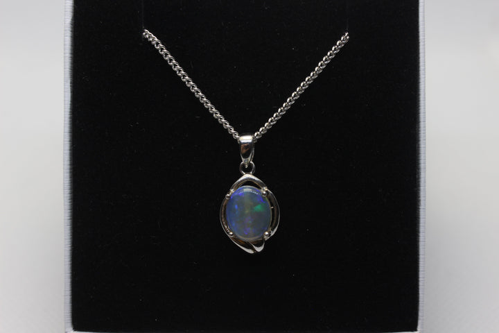 Australian Natural Solid Crystal Opal Pendant Sterling Silver Setting Pendant Australian Opal House 