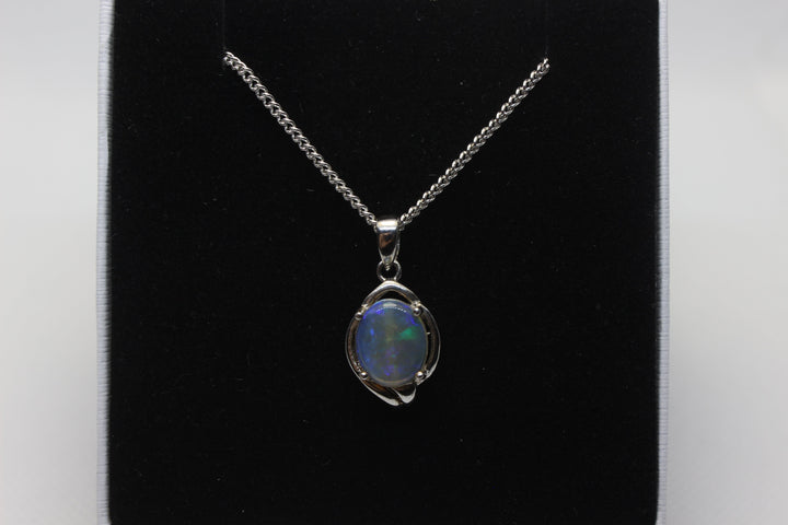 Australian Natural Solid Crystal Opal Pendant Sterling Silver Setting Pendant Australian Opal House 