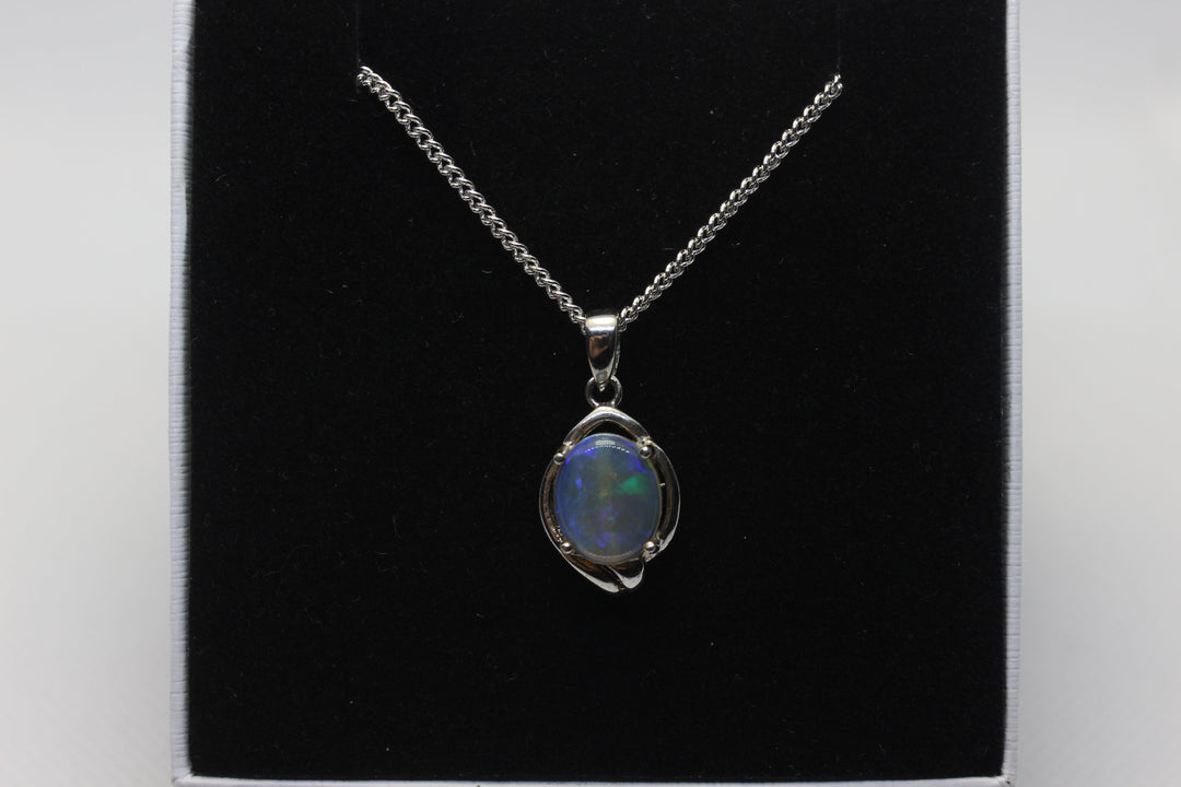 Australian Natural Solid Crystal Opal Pendant Sterling Silver Setting Pendant Australian Opal House 