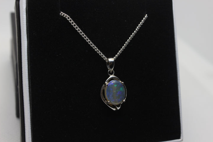 Australian Natural Solid Crystal Opal Pendant Sterling Silver Setting Pendant Australian Opal House 