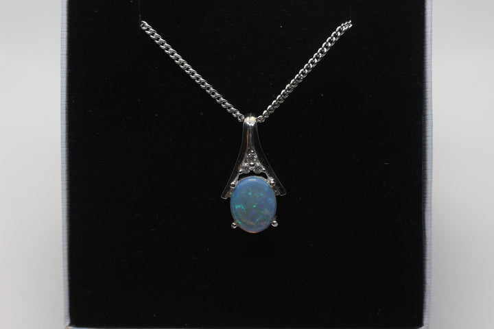 Australian Natural Solid Crystal Opal Pendant Sterling Silver Setting Pendant Australian Opal House 