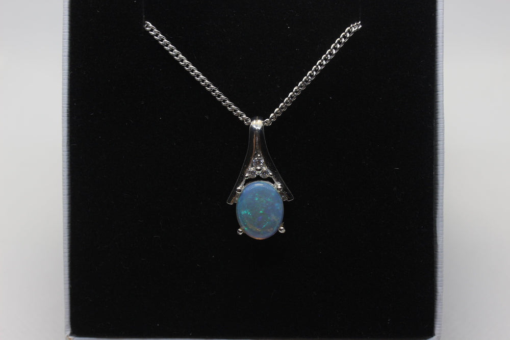 Australian Natural Solid Crystal Opal Pendant Sterling Silver Setting Pendant Australian Opal House 