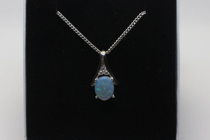 Australian Natural Solid Crystal Opal Pendant Sterling Silver Setting Pendant Australian Opal House 