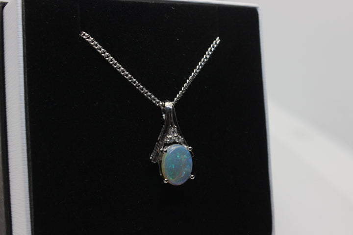 Australian Natural Solid Crystal Opal Pendant Sterling Silver Setting Pendant Australian Opal House 