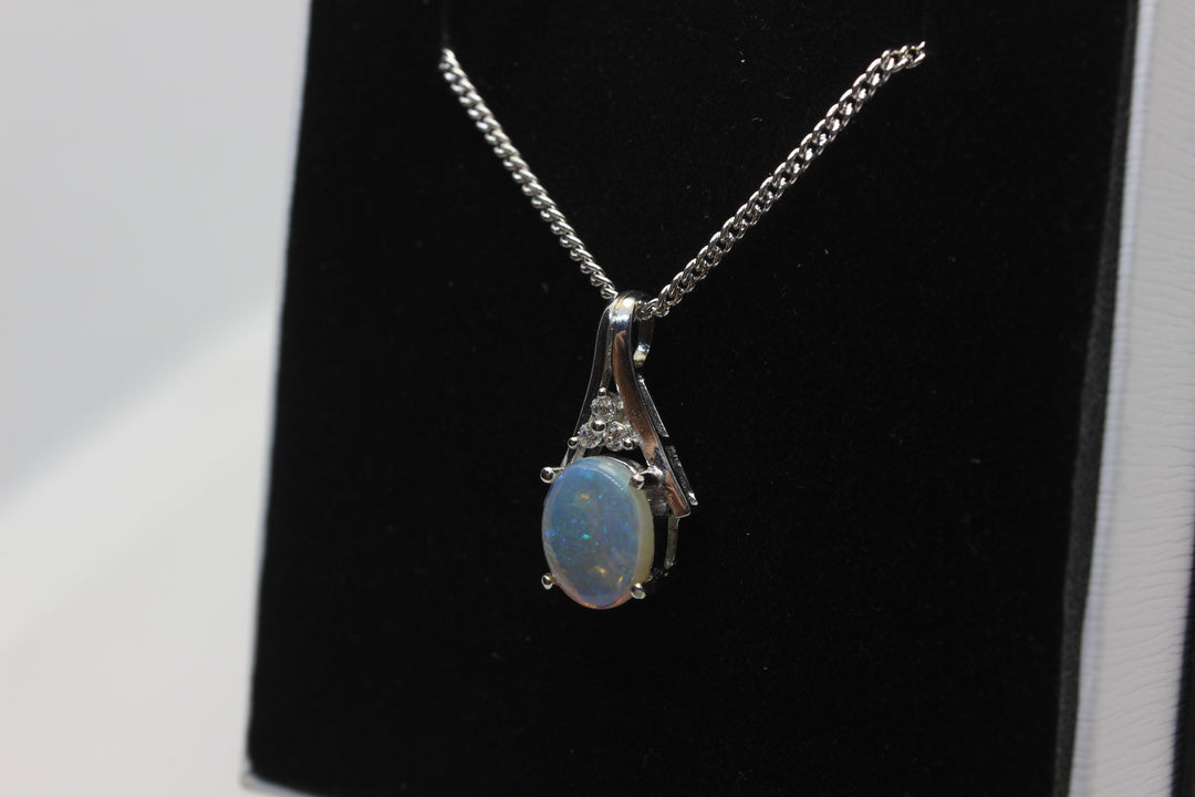 Australian Natural Solid Crystal Opal Pendant Sterling Silver Setting Pendant Australian Opal House 