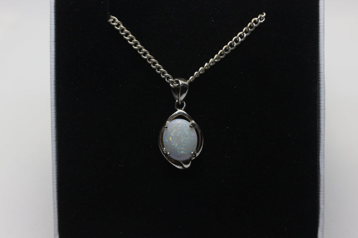 Australian Natural Solid Crystal Opal Pendant Sterling Silver Setting Pendant Australian Opal House 