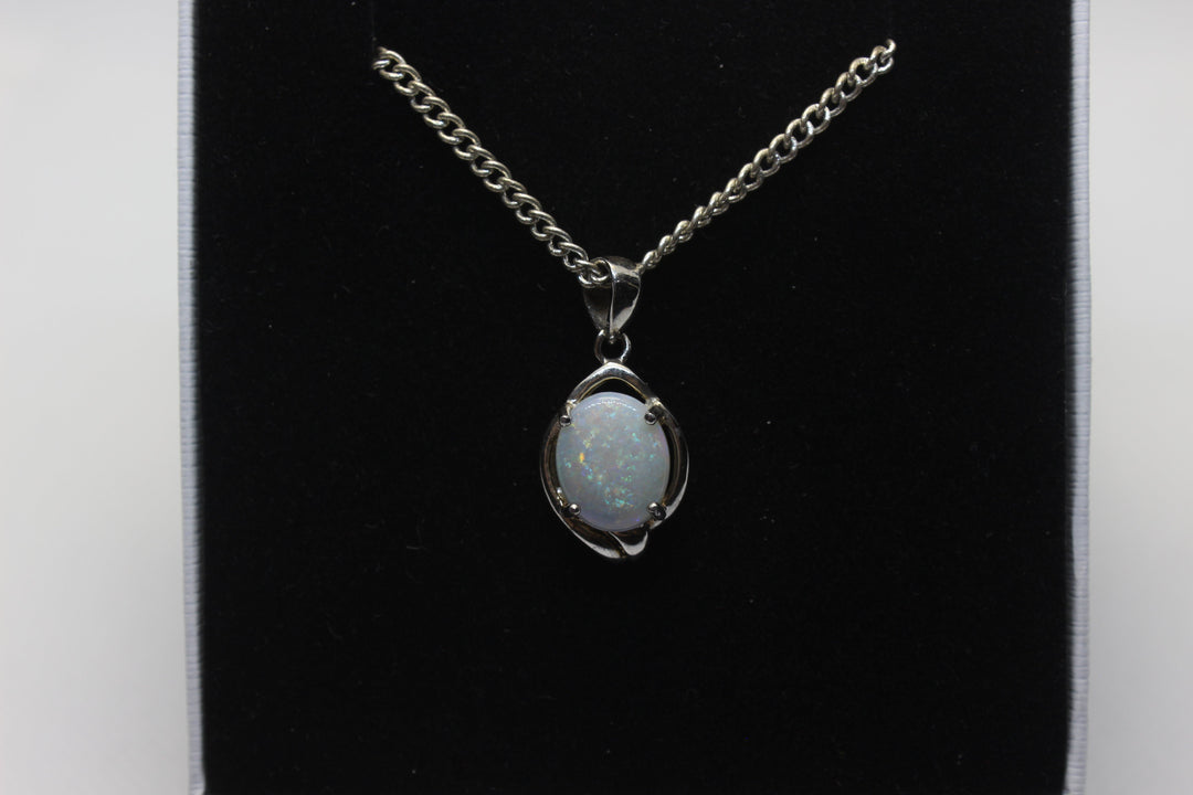 Australian Natural Solid Crystal Opal Pendant Sterling Silver Setting Pendant Australian Opal House 