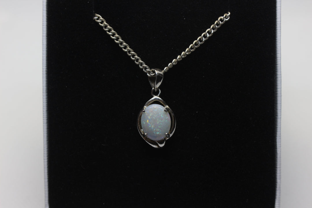 Australian Natural Solid Crystal Opal Pendant Sterling Silver Setting Pendant Australian Opal House 