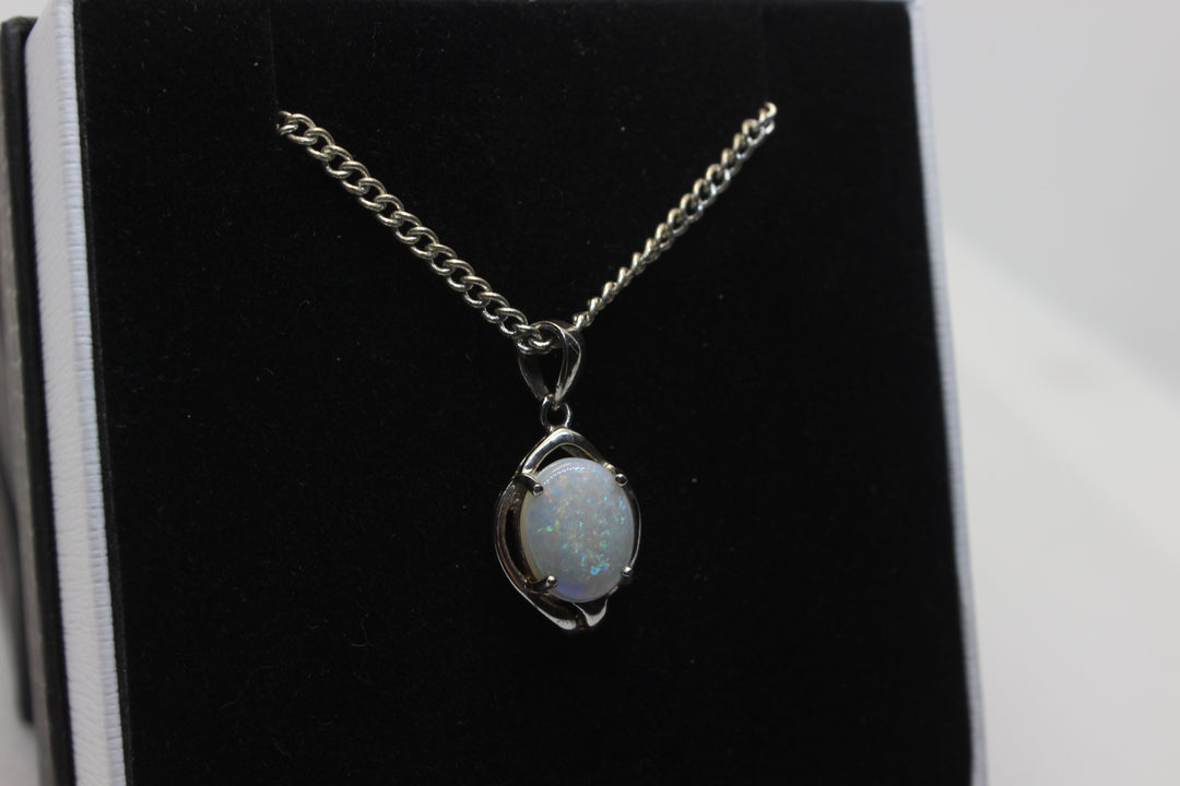 Australian Natural Solid Crystal Opal Pendant Sterling Silver Setting Pendant Australian Opal House 