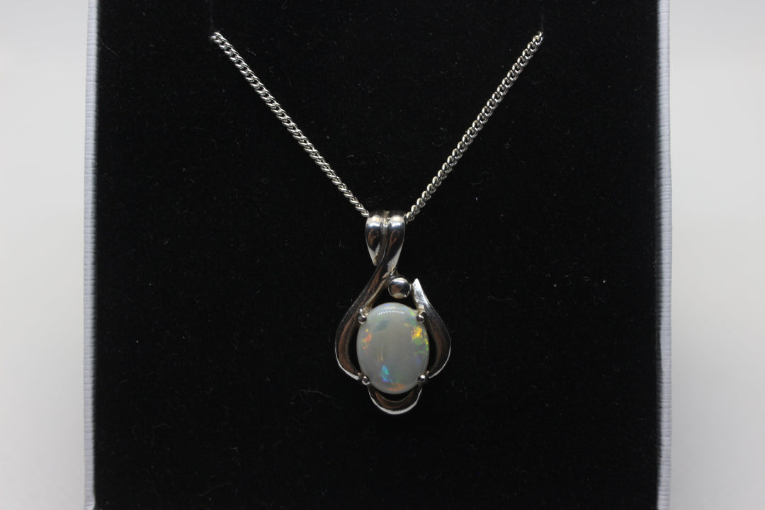 Australian Natural Solid Crystal Opal Pendant Sterling Silver Setting Pendant Australian Opal House 