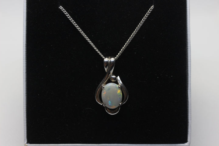 Australian Natural Solid Crystal Opal Pendant Sterling Silver Setting Pendant Australian Opal House 