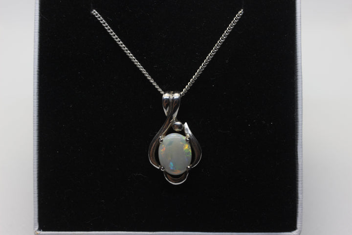 Australian Natural Solid Crystal Opal Pendant Sterling Silver Setting Pendant Australian Opal House 