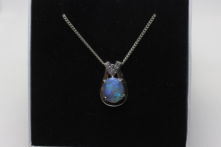 Australian Natural Solid Crystal Opal Pendant Sterling Silver Setting Pendant Australian Opal House 