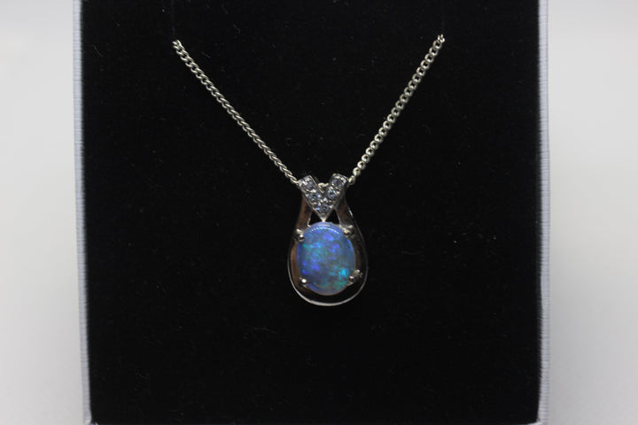 Australian Natural Solid Crystal Opal Pendant Sterling Silver Setting Pendant Australian Opal House 