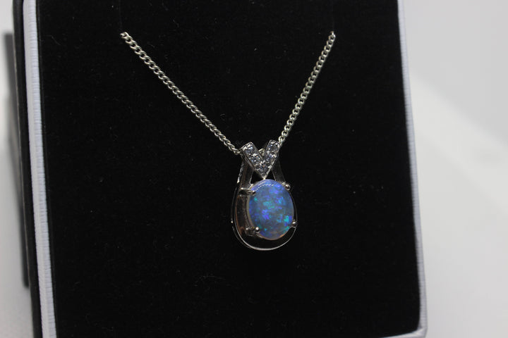 Australian Natural Solid Crystal Opal Pendant Sterling Silver Setting Pendant Australian Opal House 