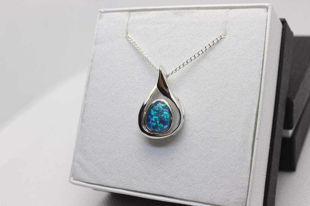 Australian Triplet Opal Pendant in Sterling Silver Setting Pendant Australian Opal House 