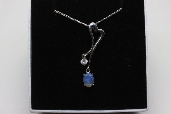 Australian Natural Solid Crystal Opal Pendant Sterling Silver Setting Pendant Australian Opal House 