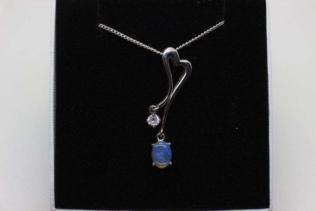 Australian Natural Solid Crystal Opal Pendant Sterling Silver Setting Pendant Australian Opal House 