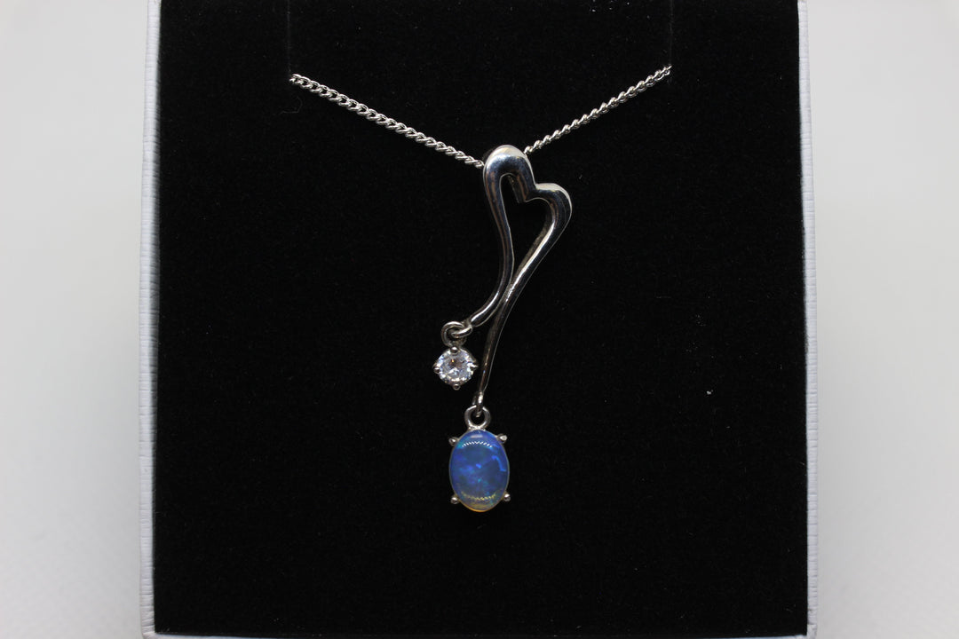 Australian Natural Solid Crystal Opal Pendant Sterling Silver Setting Pendant Australian Opal House 