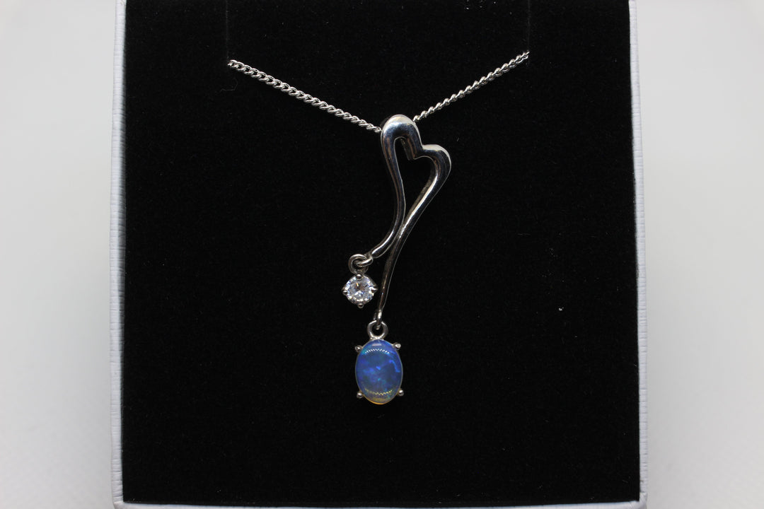 Australian Natural Solid Crystal Opal Pendant Sterling Silver Setting Pendant Australian Opal House 