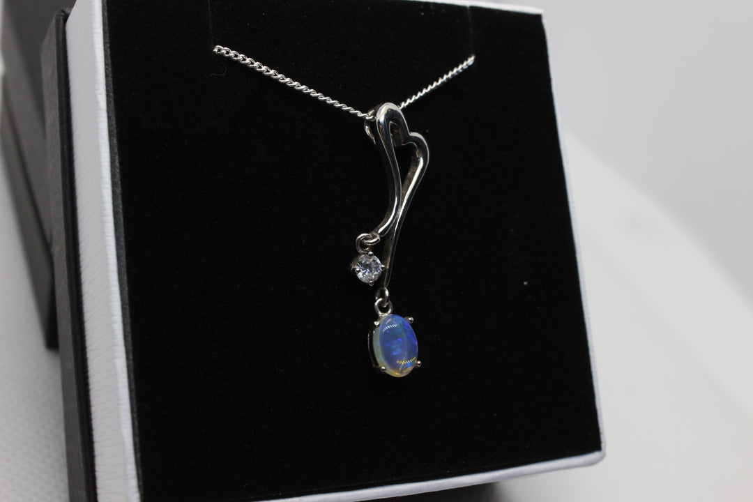 Australian Natural Solid Crystal Opal Pendant Sterling Silver Setting Pendant Australian Opal House 