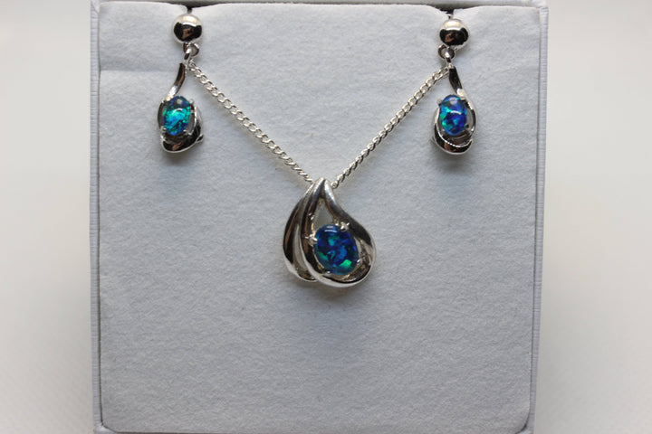 Australian Triplet Opal Set in Sterling Silver Setting Set Australian Opal House 