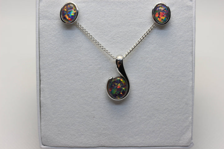 Australian Triplet Opal Set in Sterling Silver Setting Set Australian Opal House 