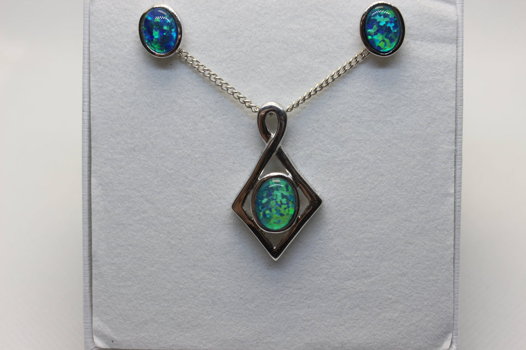 Australian Triplet Opal Set in Sterling Silver Setting Set Australian Opal House 