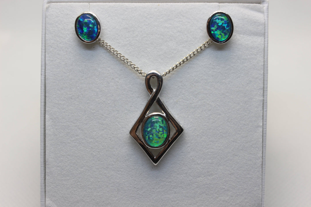 Australian Triplet Opal Set in Sterling Silver Setting Set Australian Opal House 