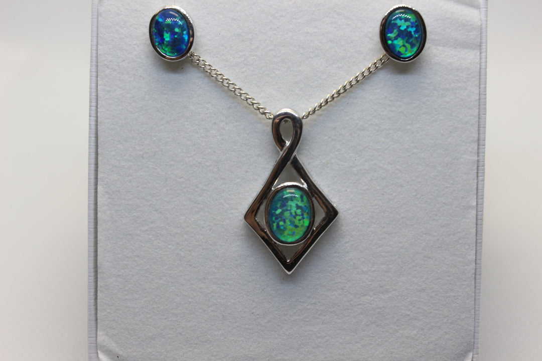 Australian Triplet Opal Set in Sterling Silver Setting Set Australian Opal House 