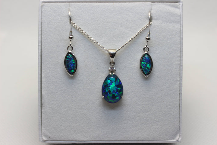 Australian Triplet Opal Set in Sterling Silver Setting Set Australian Opal House 