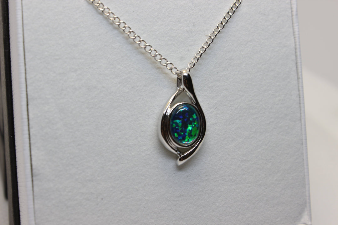 Australian Triplet Opal Pendant in Sterling Silver Setting Pendant Australian Opal House 