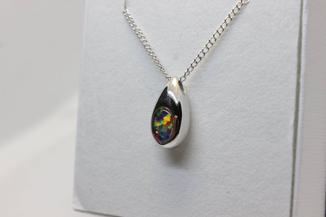 Australian Triplet Opal Pendant in Sterling Silver Setting Pendant Australian Opal House 