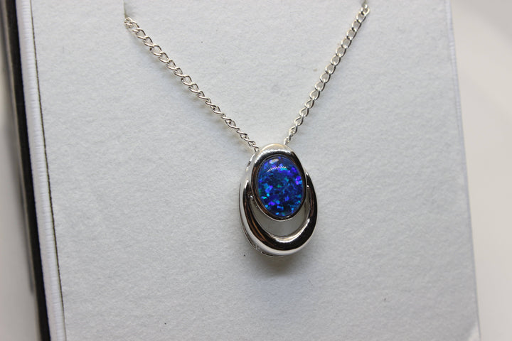 Australian Triplet Opal Pendant in Sterling Silver Setting Pendant Australian Opal House 