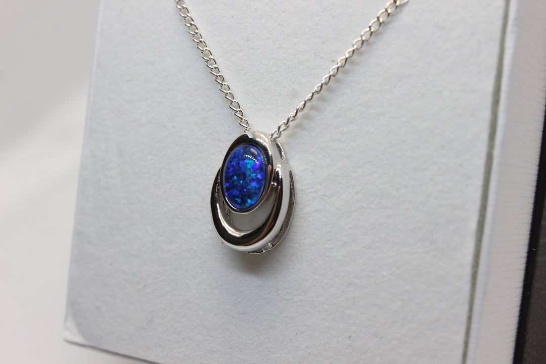 Australian Triplet Opal Pendant in Sterling Silver Setting Pendant Australian Opal House 