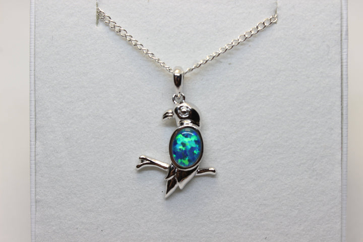 Australian Triplet Opal Pendant in Sterling Silver Bird Setting Pendant Australian Opal House Blue 