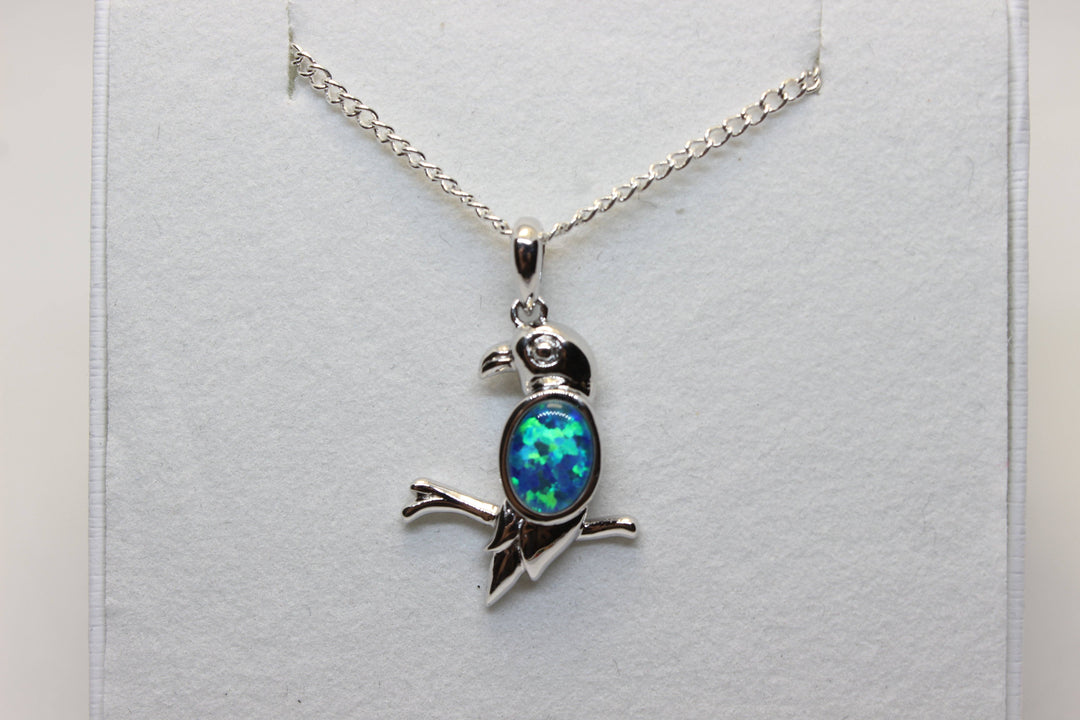 Australian Triplet Opal Pendant in Sterling Silver Bird Setting Pendant Australian Opal House 