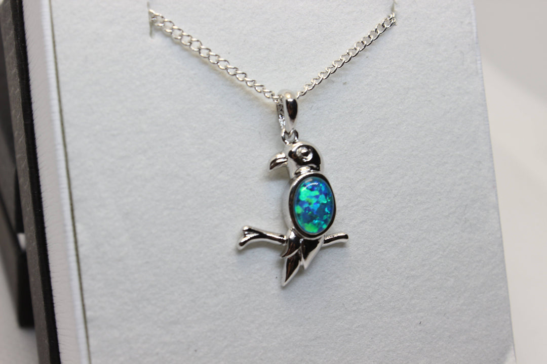 Australian Triplet Opal Pendant in Sterling Silver Bird Setting Pendant Australian Opal House 